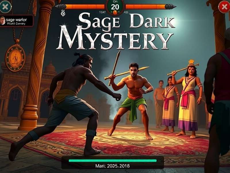 Sage Warrior Dark Mystery gameplay screenshot showing character combat